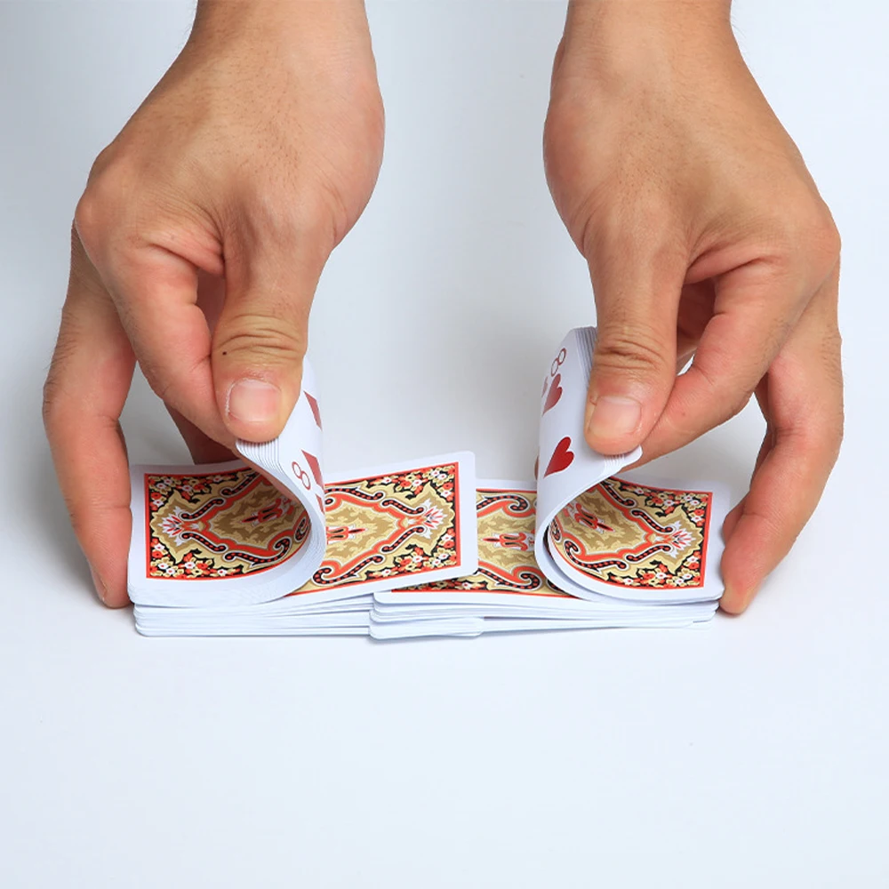 Boxed Red and Blue Bridge Standard Index Playing Cards Table Game Bundle - 2 Decks Cloth Textured PVC Waterproof