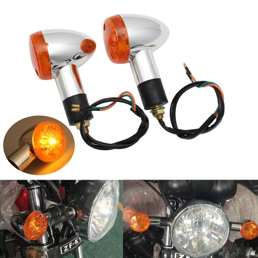 

Motorcycle Universal Front Rear 10mm Turn Signal Lights for Honda Harley Kawasaki Suzuki Yamaha Street Standard Custom Bike