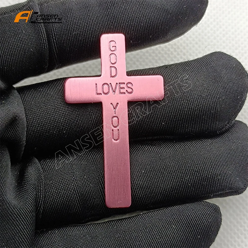 Engraving Pink God Jesus Lover Customizable New Design Mirror Polished Cross