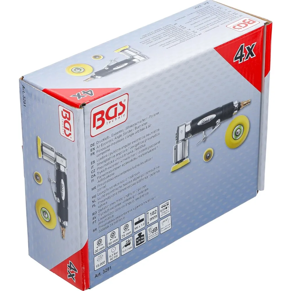 Adjustable Eccentric Angle Grinder Polisher with 30-75mm Disc Holder for Compressed Air Use