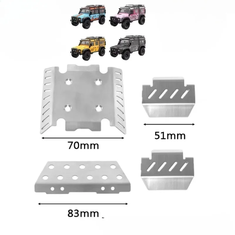 Protecteur de Châssis Avant et Arrière en Acier Inoxydable, Accessoires de Pièces de Mise à Niveau pour Voiture RC MJX H8H V1 V2 1/8