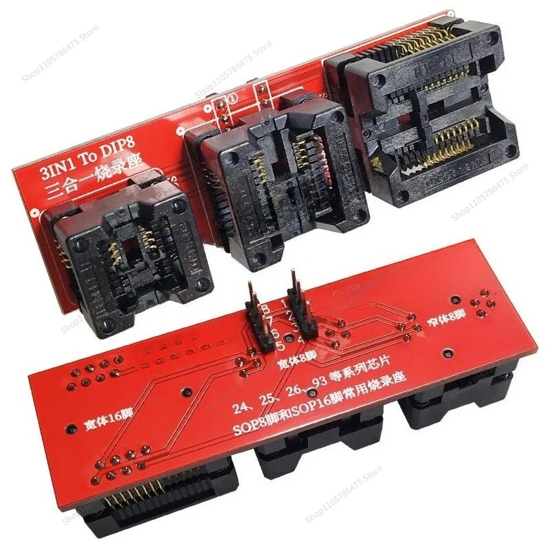 FOR 3-In-1 SOP8 Wide and Narrow Body SOP16 To DP8 Burning Seat, Test Seat, Bounce, Programmer Adapter