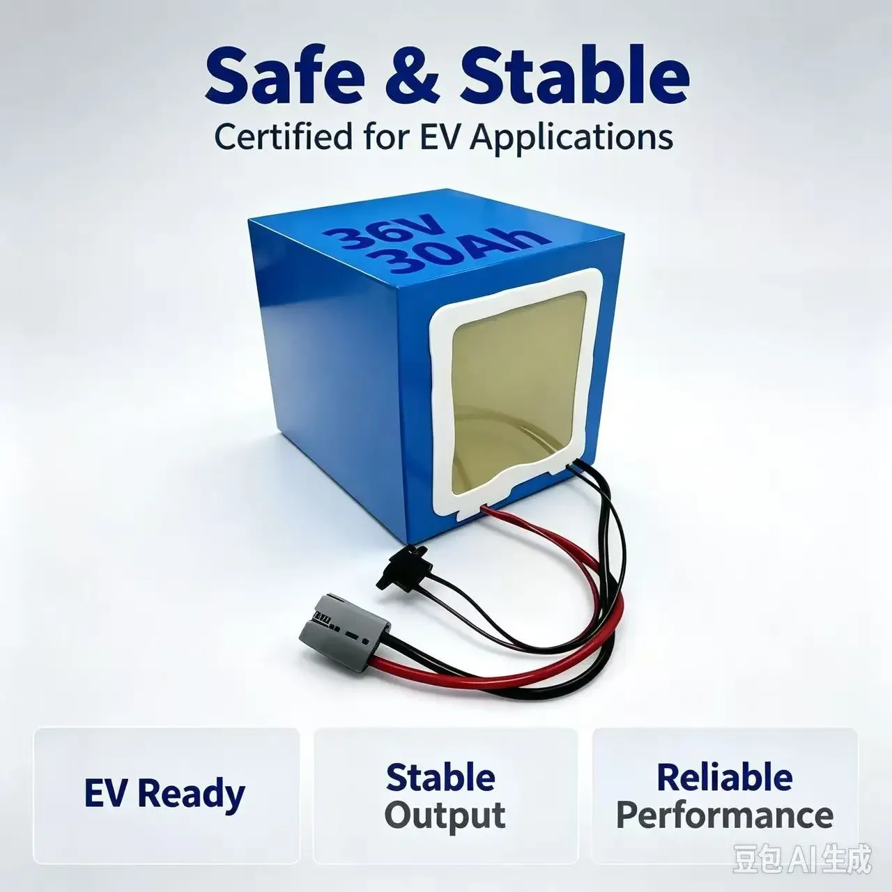 36V 30Ah LiFePO4 Battery with Built‑in BMS 30A/50A Discharge Current, Rechargeable Deep Cycle Battery for Golf Cart, Wheelchair,