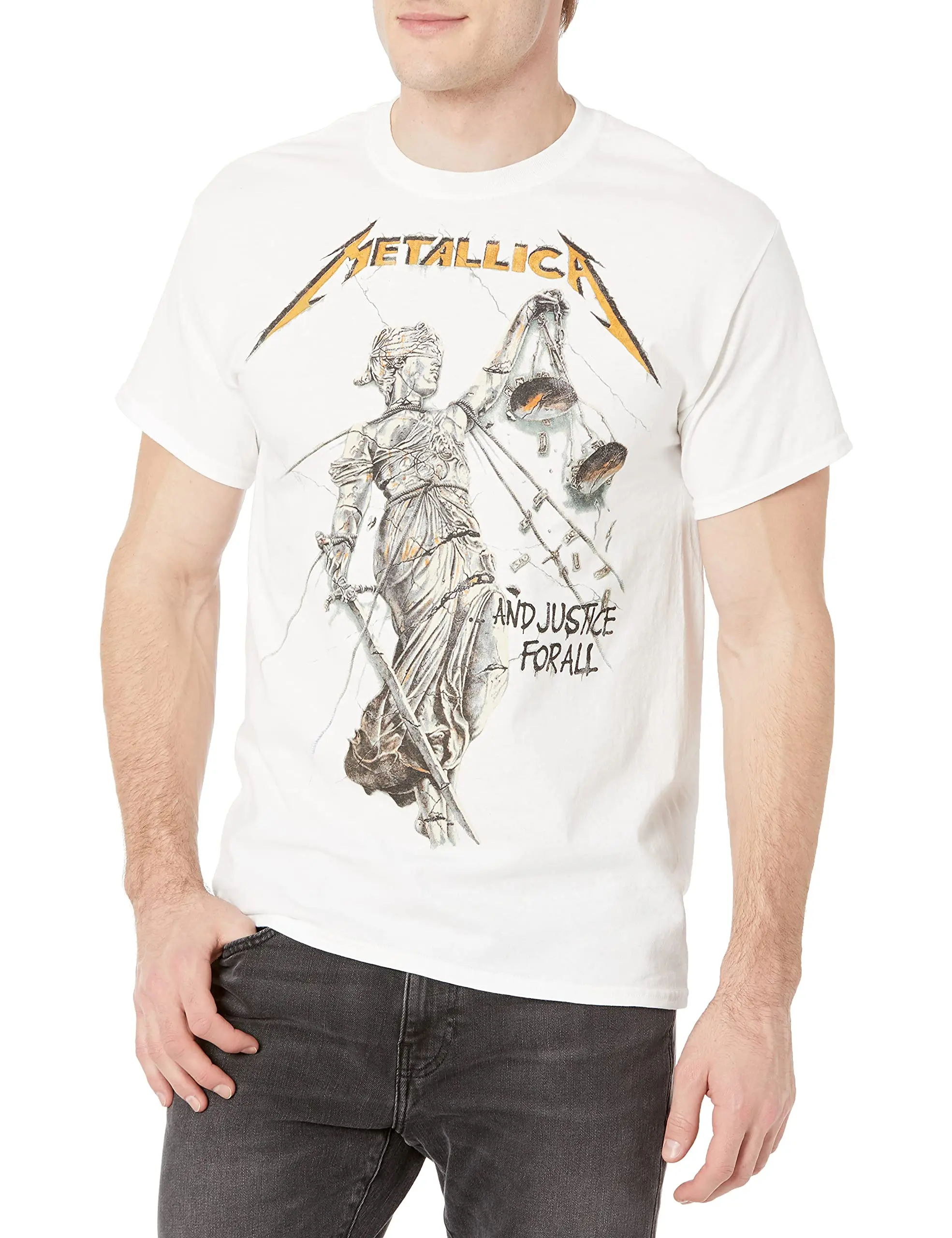 Camiseta Masculina de Algodão com Estampa Gráfica da Capa do Álbum METALLICA Verão 2026, Acessórios da Banda Americana de Heavy Metal, Unissex