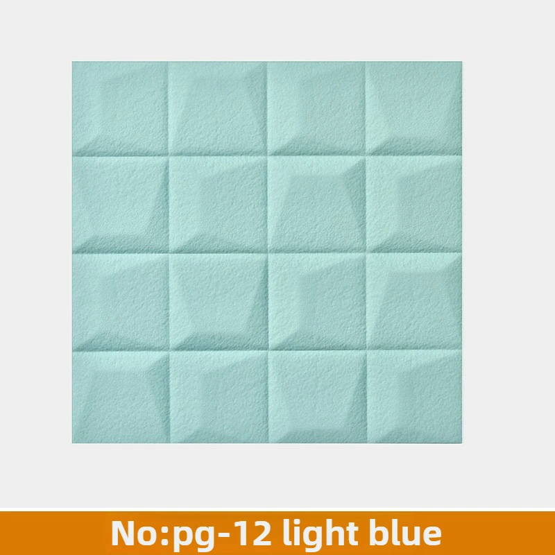 35x35cm 6pcs Peel and Stick PU Wall Covering Panel Diamond Grid Pattern Waterproof for Living Room Background Modern Enthusiast