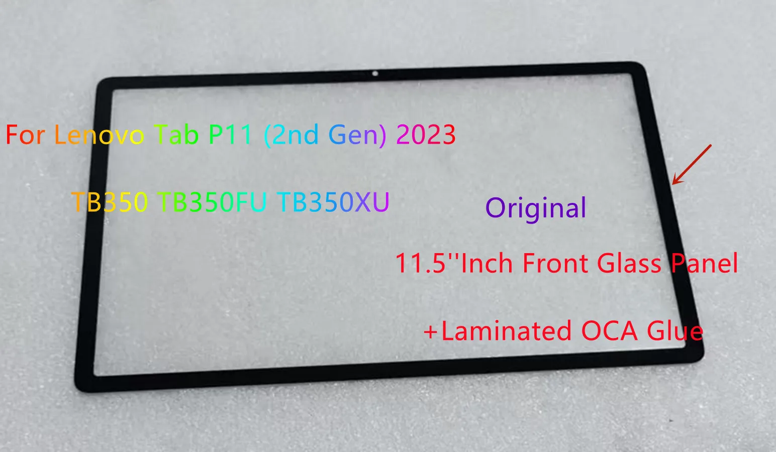 AAAAA New 11.5''Inch Front Glass Touch Screen+Laminated OCA Glue For Lenovo Tab P11 (2nd Gen) 2023 TB350FU TB350 TB350XU Replace