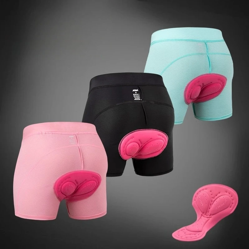 Women's Bicycle Tight Riding Underwear Elastic Breathable Shock-proof 3D Silicone Seat Cushion Underwear Riding