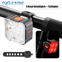 Bike Front Rear Lights MTB Road Bicycle Light Rechargeable Night Riding Safety Warning Taillight Easy to Install Bike Headlight