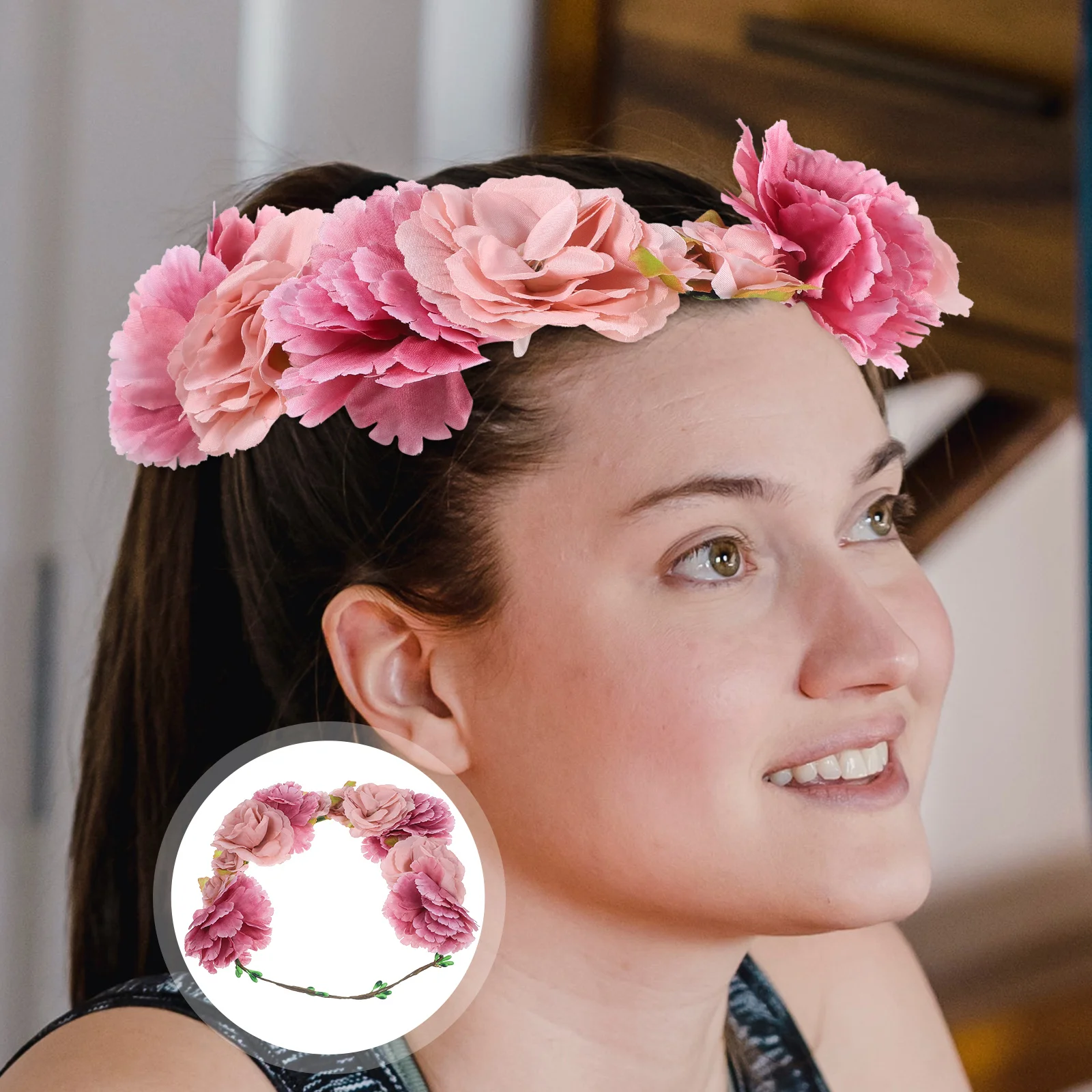 

Wedding Flower Wreath Headband Garland Crown Hair Accessories Bridesmaid Elegant Nonwovens Comfortable Fit Occasions Photoshoot