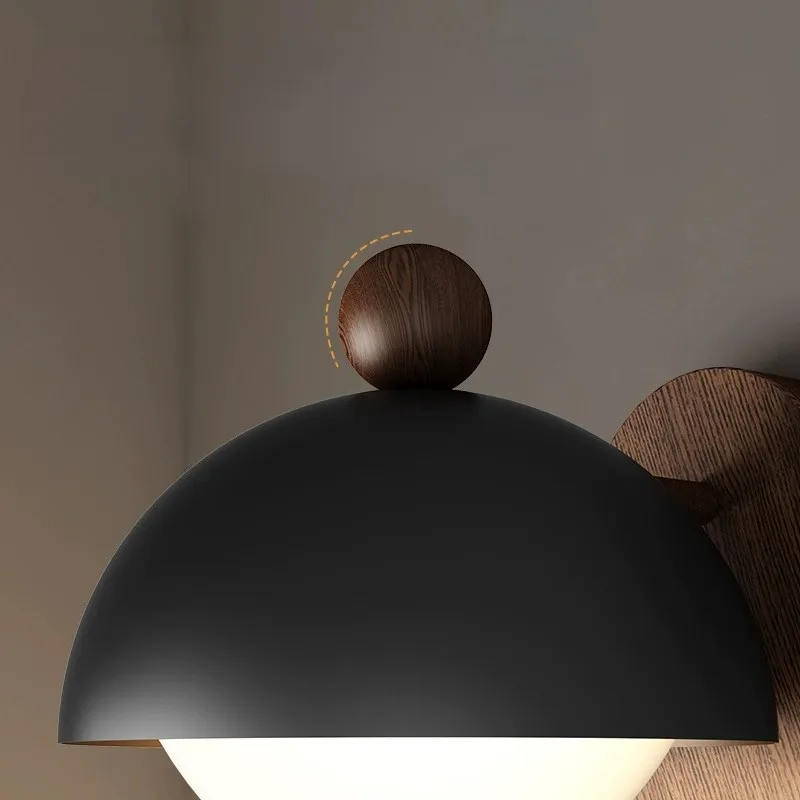 

Современные настенные светильники с мягким освещением, деревянные прикроватные настенные светильники для спальни для гостиной, кабинета, проживания в семье, светодиодные настенные светильники из скандинавского ореха