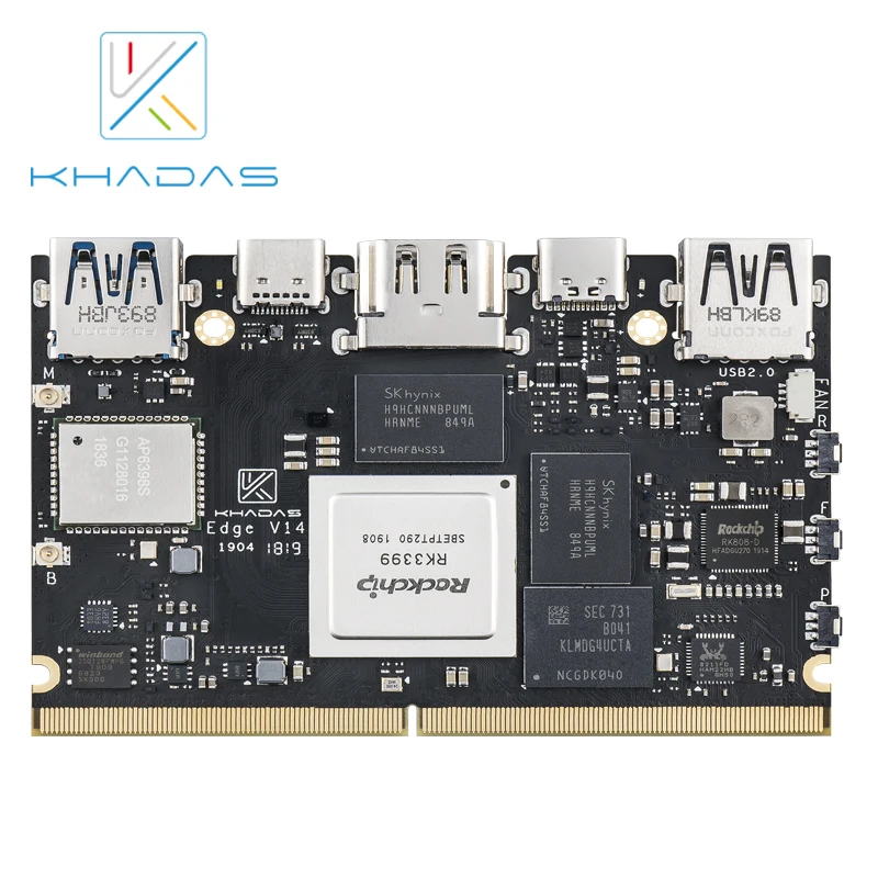 Khadas Edge Max with 128GB EMMC 5.1 RK3399 Soc Single Board Computer