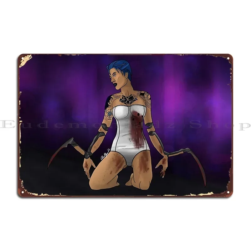 Mantis Blades Metal Plaque Plates Designs Cinema Personalized Decoration Tin Sign Poster