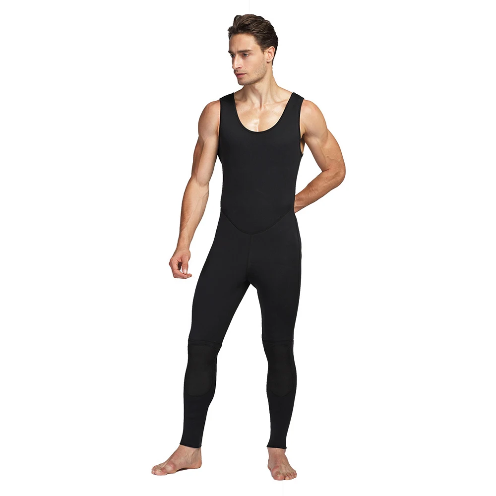 Neoprene Wetsuit for Men, One-Piece Suspender Diving Pants, Sun Protection, Swimming, Snorkeling, Surfing, Warm, 3mm, Fashion