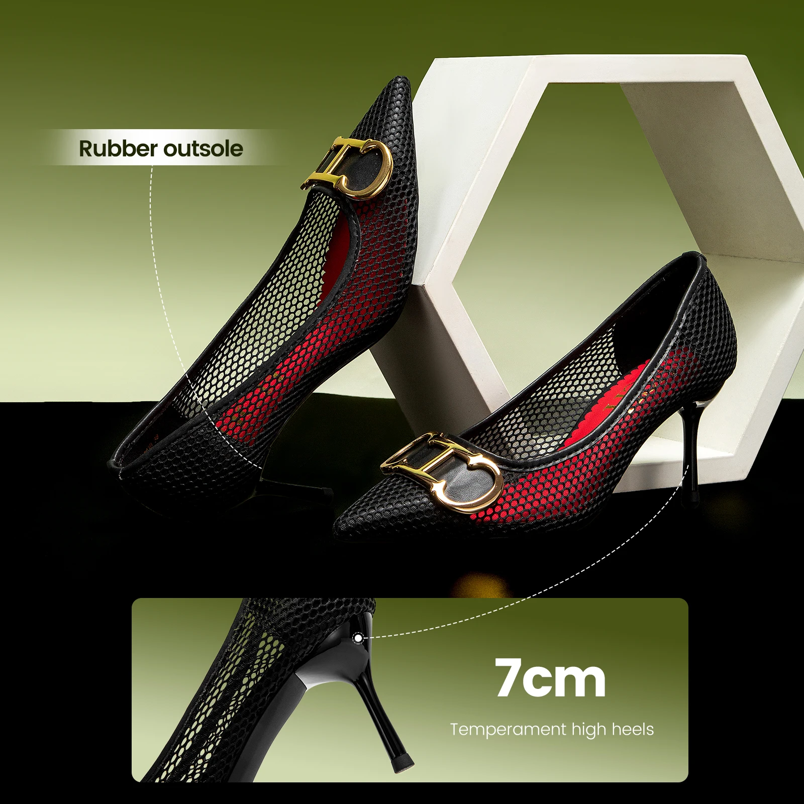 CHCH Women's High Heels 2025 Spring New Hollow Business Women's Shoes 7cm Red Evening Shoes image 6
