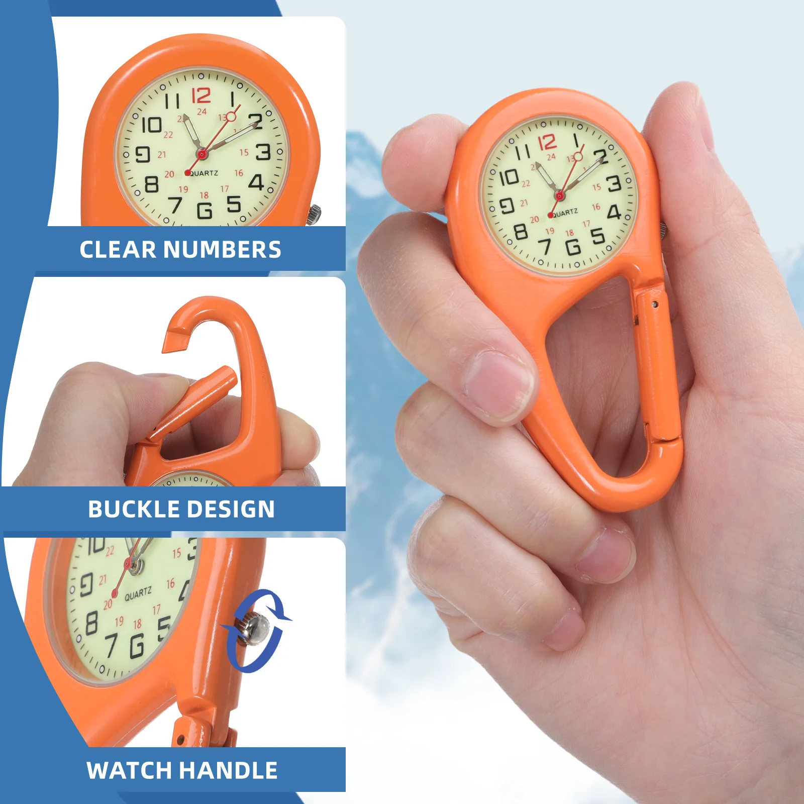 كليب على فوب في الهواء الطلق لحقيبة الظهر كليب فوب ساعة تسلق والعتاد حزام الظهر كليب مشبك ساعة