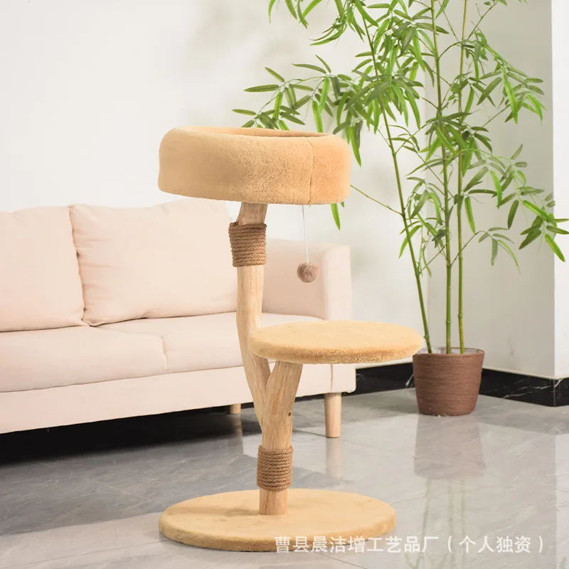 إطار تسلق القطط، صندوق من الخشب الصلب، لعبة عش القطط المتكاملة #4