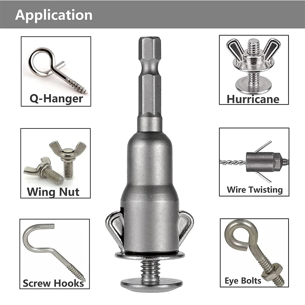 Chave de soquete com buraco de borboleta com fenda natural, alça hexagonal, chave de fenda elétrica, ferramenta de soquete de porca borboleta para vários parafusos