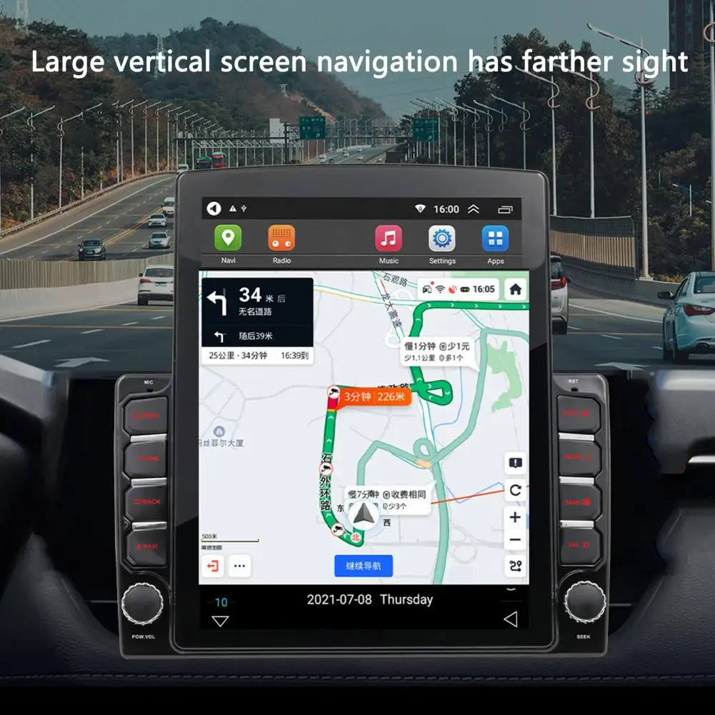 

Multifunctional Car Stereo MP5 9 7 Inch Screen FM Radio WiFi Connection GPS Navigation Integrated for Automobile
