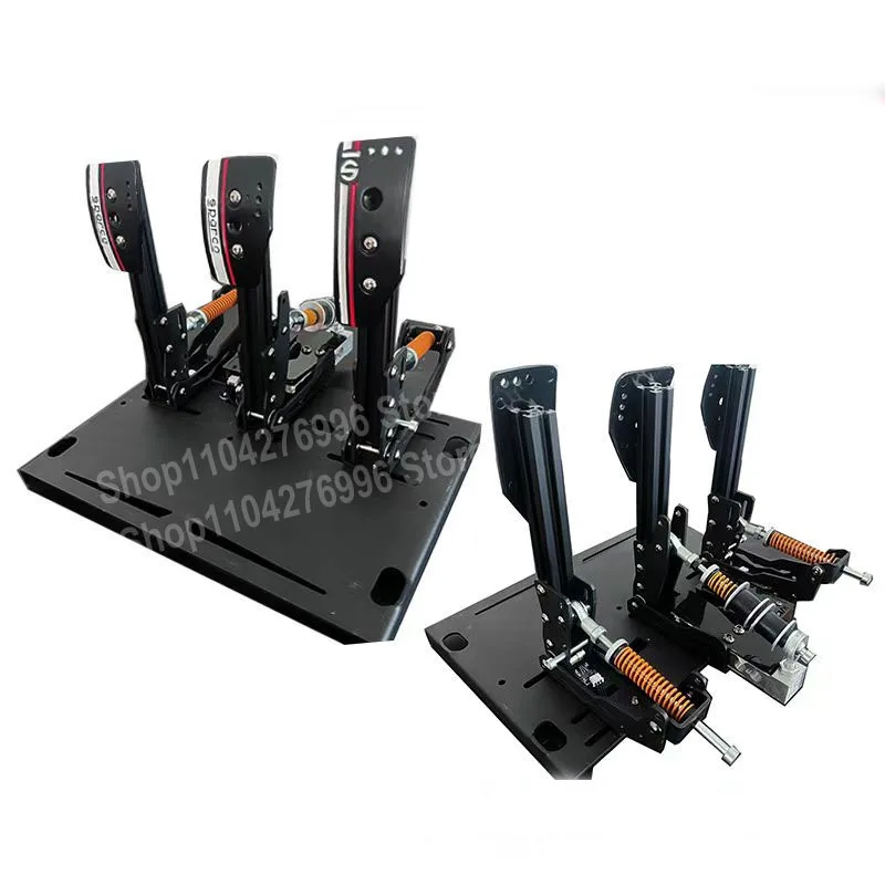 Sim Racing Gaming Pedal 3mm Matte Black Racing Simulator Cockpit 120KG Pressure Senso Pedal do gier PC Koło pedału przekładni