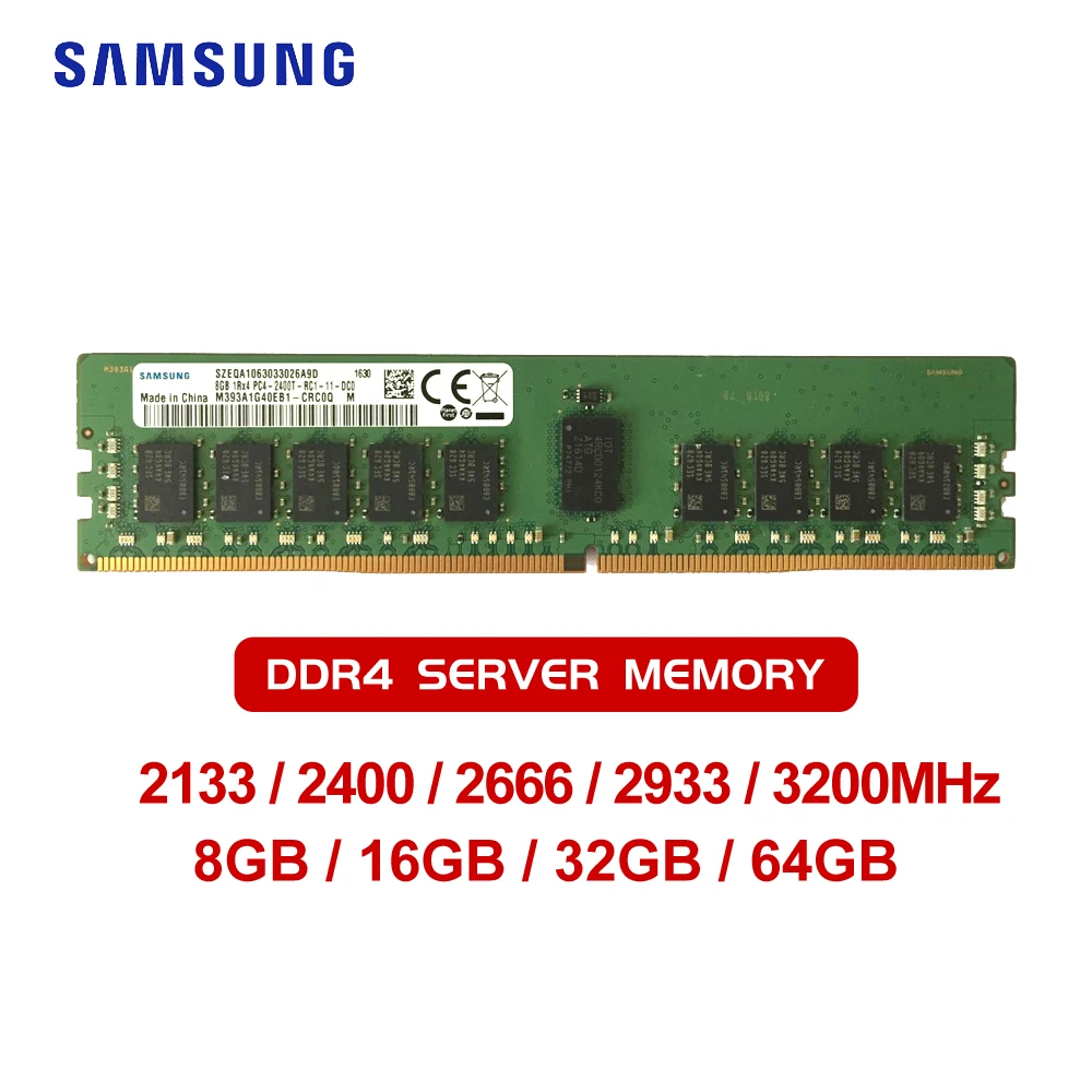 【動作品】SAMSUNG DDR4-2133P 32GB (8GB x4) Samsung-DDR4 Servidor RAM, 8GB, 16GB, 32GB, 64GB, PC4, 2133MHz