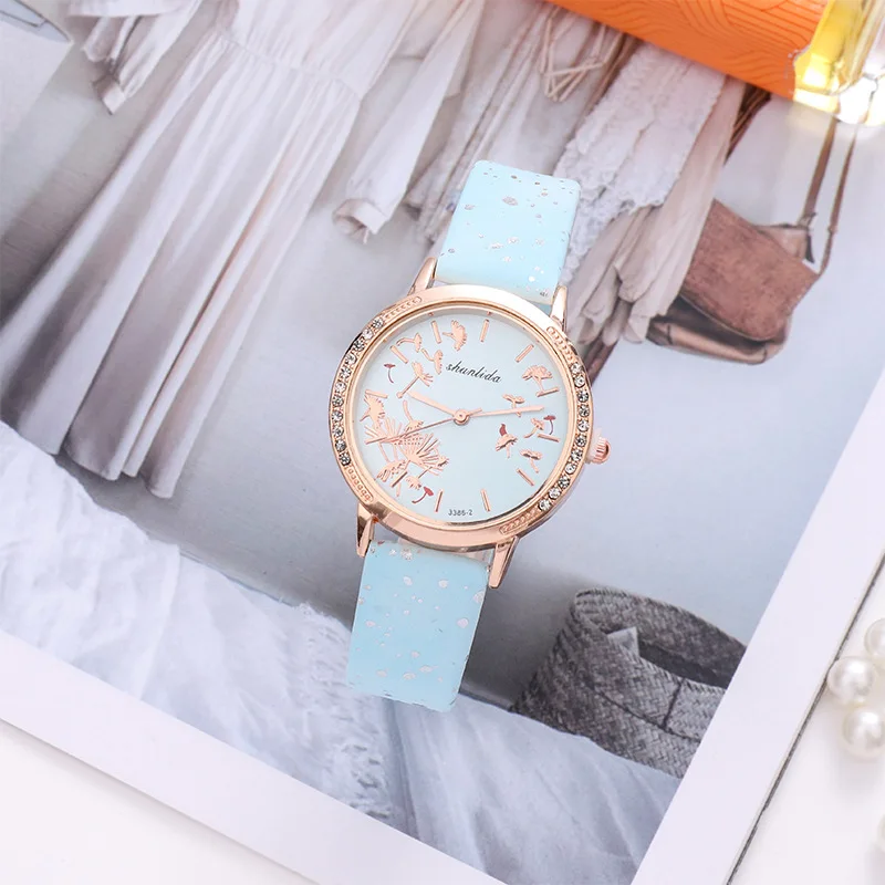 Fashionable Trendy Wristwatches New Round Women\'s Watches with Korean Style Leather Strap Student Quartz Watch for Women Relojes