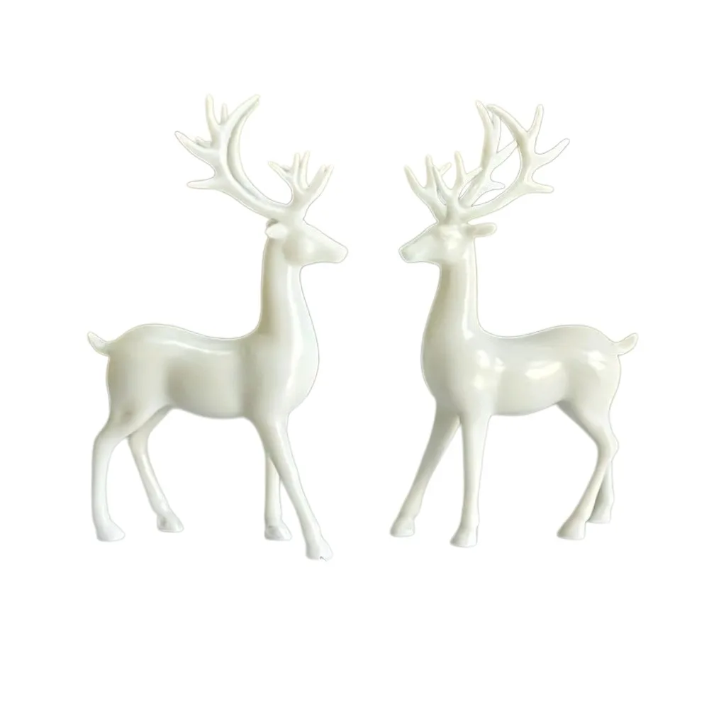 Creative Deer Desktop Ornament Modern Cute Reindeer Sculpture Exquisite Sitting/Standing Position Elk Figurine Living Room