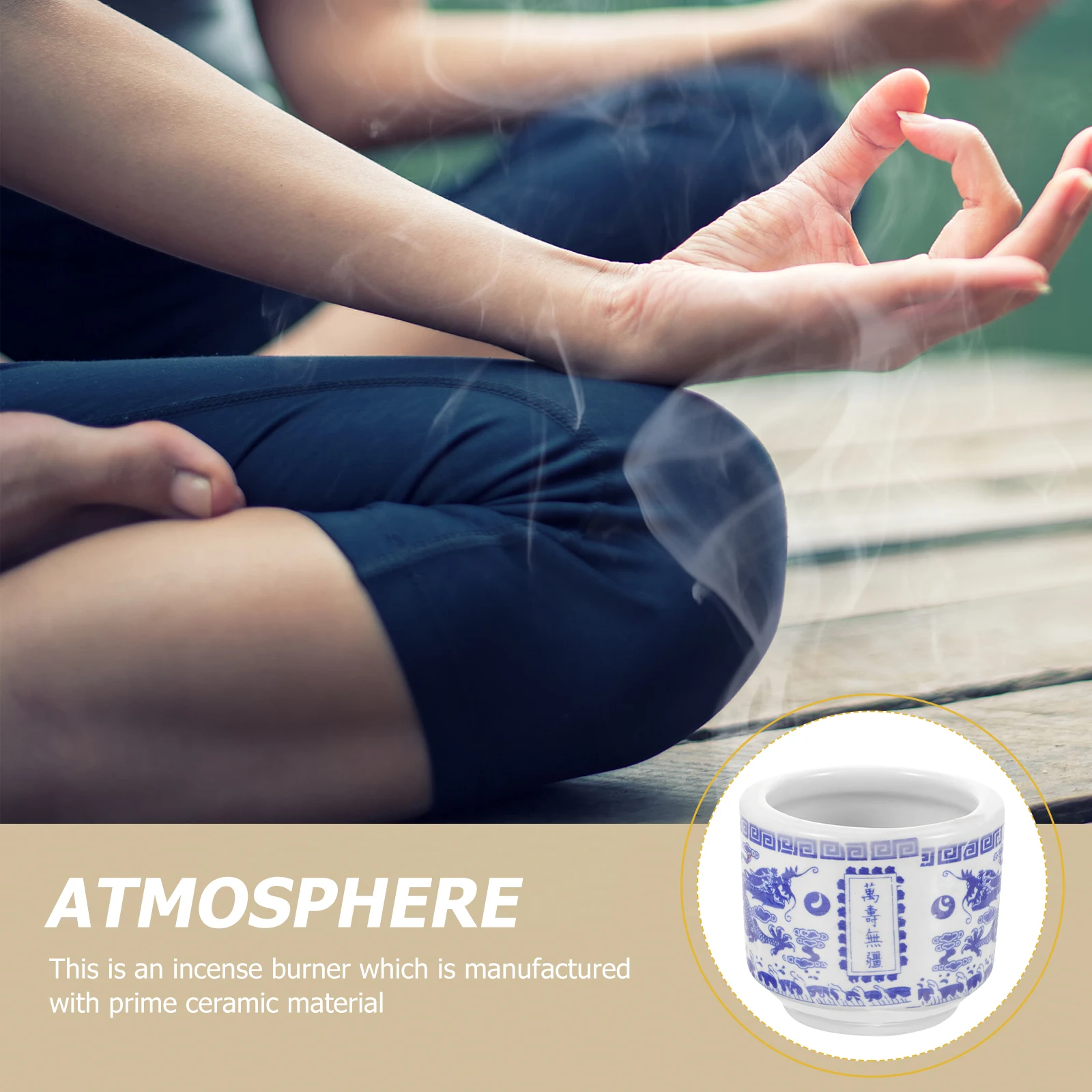 

Ceramic Incense Burner Dragon Pattern Retro Style Home Decoration Small Compact Aromatherapy Incense Holder for Sticks