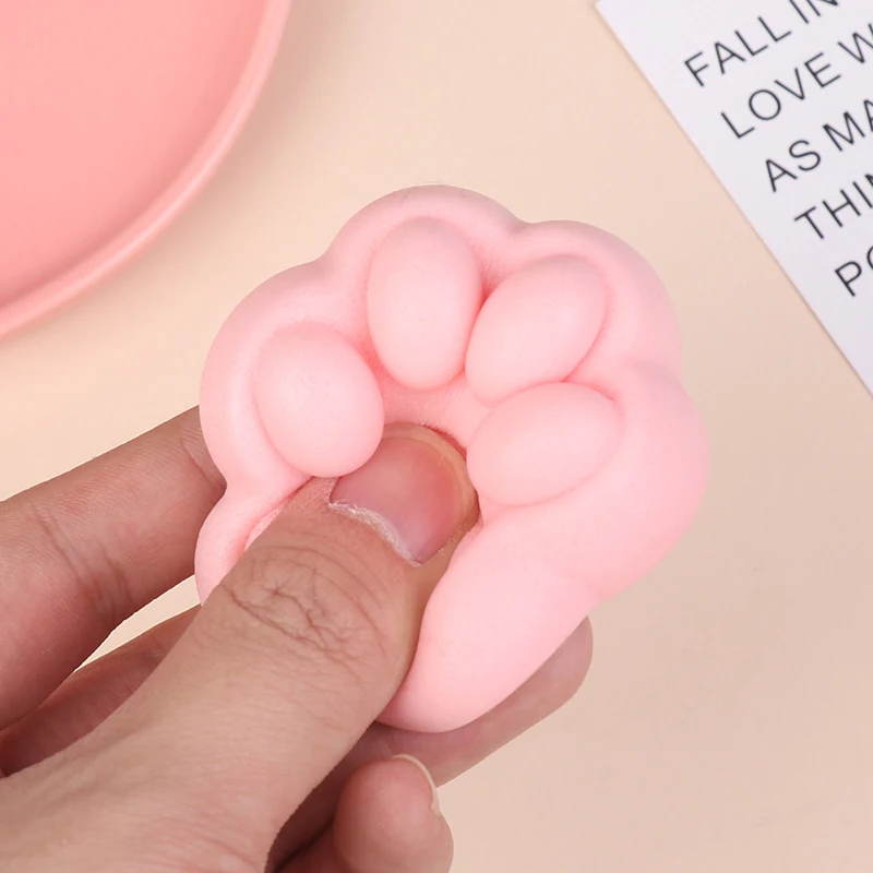 New Models Small Cat Paw Cute Pink Cat Foot Slow Rebound Wet Soft Suction Finger Pinch Decompression  Toy Release Toys