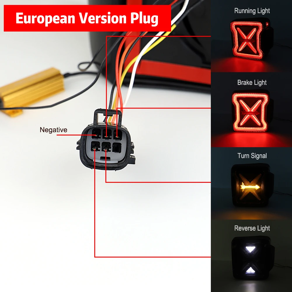 LED Tail Lights for Jeep Wrangler JK JKU 2007-2017 Unique X Shaped Design Smoked Lens