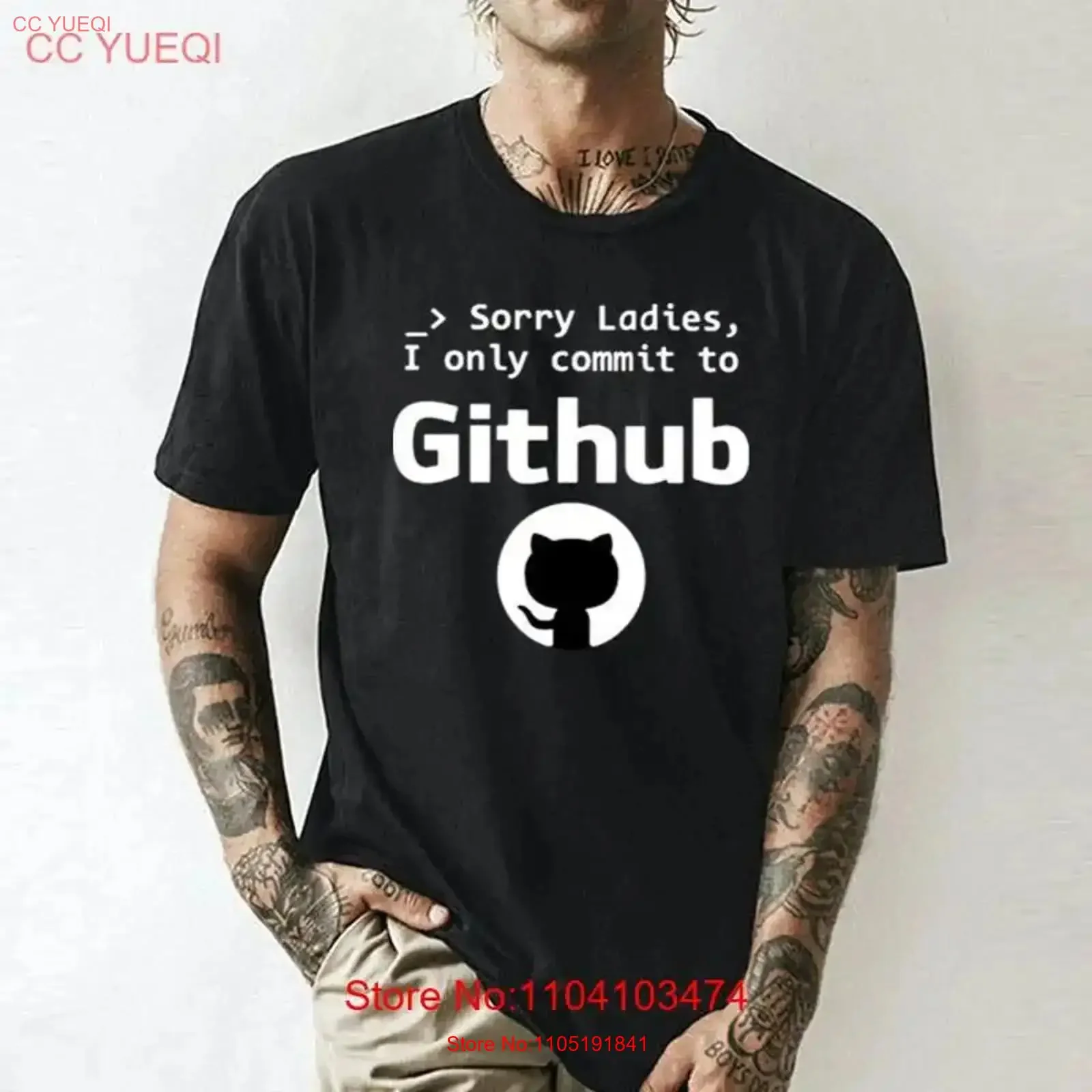 تي شيرت جديد آسف للسيدات أنا فقط أتزم إلى Github Cat مقاس S 5XL عتيق مغسول أوم مريح غير رسمي ملابس الشارع قليلاً