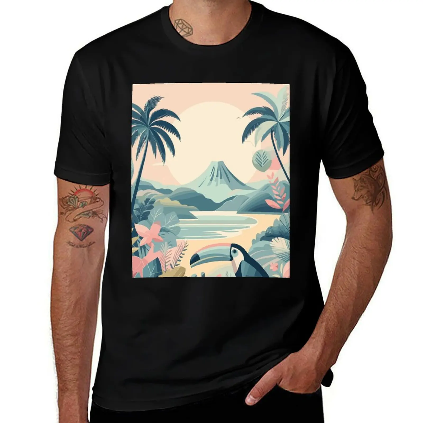 

costa rica travel poster T-Shirt t shirts with prints man tshirt