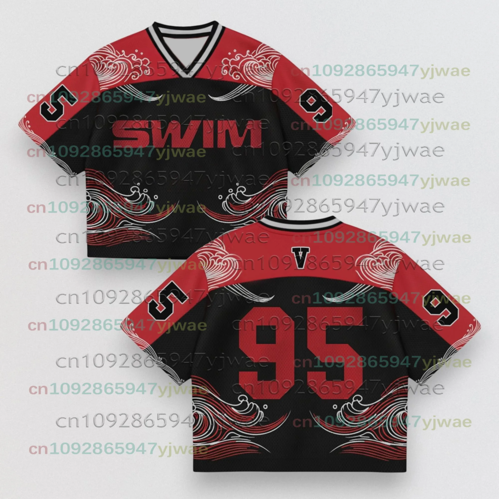2026 SWIM Unisex Jersey Y2K Modisches Streetwear-Oberteil V-Ausschnitt Locker Kurzärmeliges Geschenk für den Sommer Kinder Herren Damen T-Shirt – Detail 6