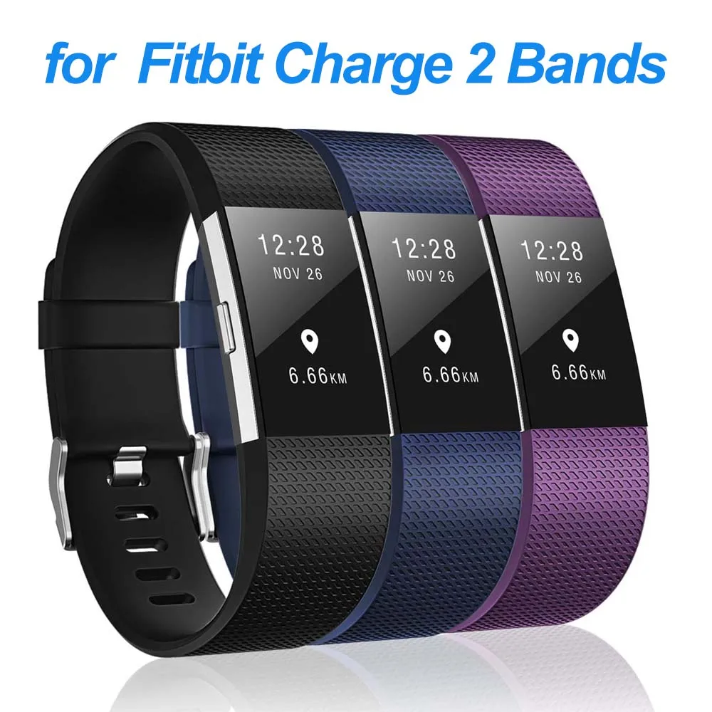 Sport Bands Compatible with Fitbit Charge 2 Bands , Adjustable Replacement Strap Wristbands for Fitbit Charge 2 HR Small Large