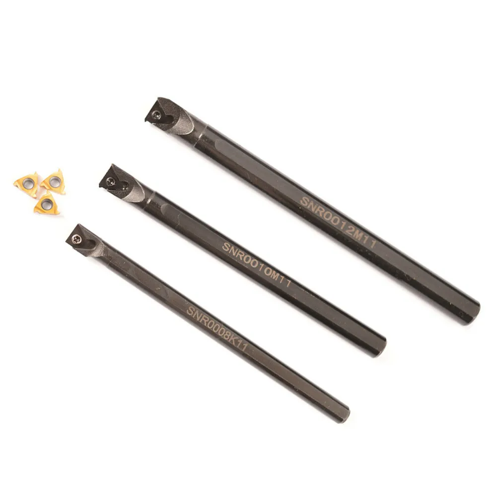 

SNR0008K11 + SNR0010K11 + SNR0012M11 Threaded Turning Tool Holder Set with For 11IR AG60 Inserts for Finishing Work