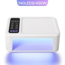 480W UV LED Nail Lamp For Curing Gel Polish Professional 140LEDS Nail Lamp With 4 Timer Setting Whitening Function Salon Tools