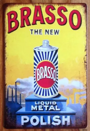Brasso Metal Cleaner Metal Sign Retro Vintage Bar Pub Garage Poster Wall A4 size