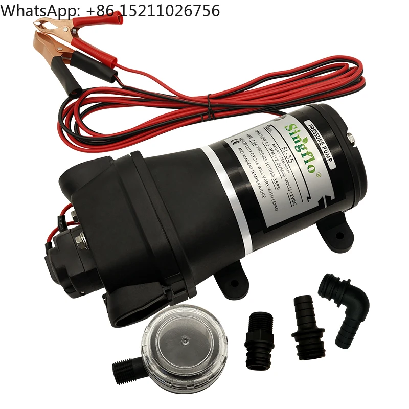 

Singflo FL-35 12,5 л/мин электрический водяной насос мини-акумуляторный мембранный насос с автоматическим всасыванием и зажимом типа «крокодил»