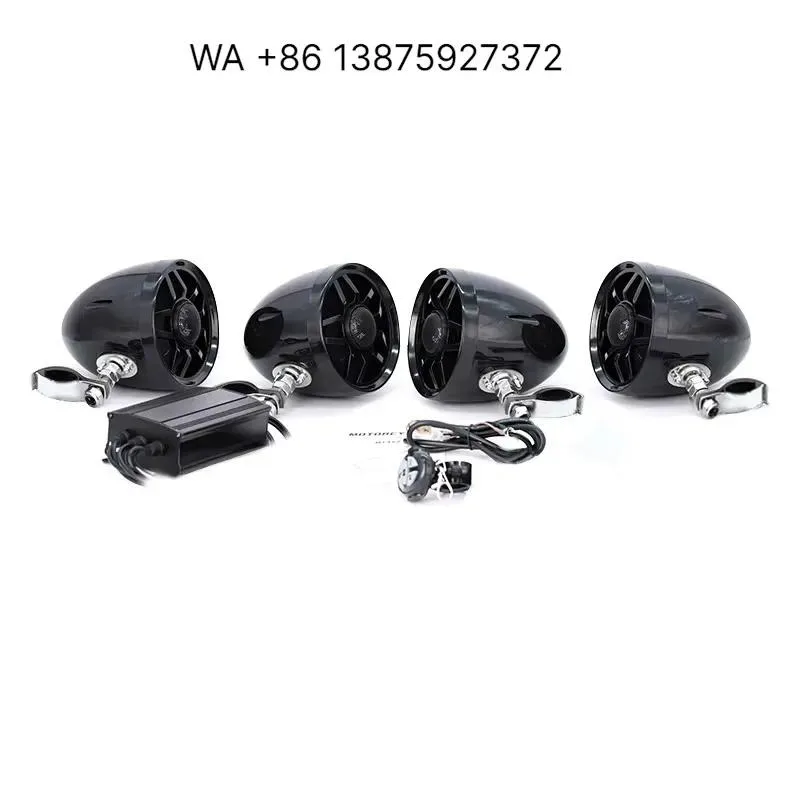 Wmwmnu for AOVEISE MT452 ATV UTV Motorcycle Waterproof ABS IP65 4x50W Anti Theft Remote Control FM MP3 USB Amplifier Stereo