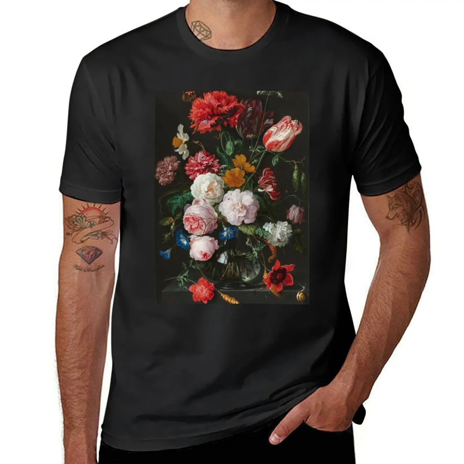 Still Life with Flowers in a Glass Vase T-Shirt blacks sweat vintage clothes sweat shirts, men