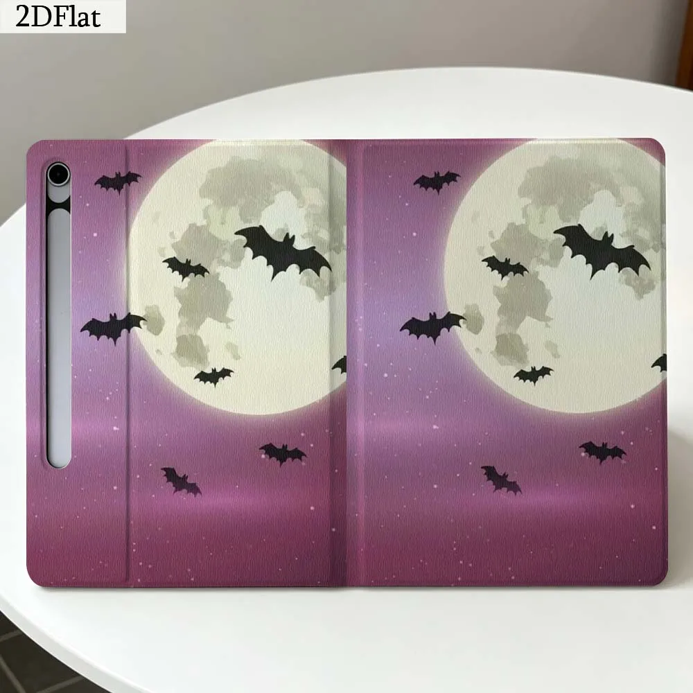 Bat Under the Moon For Samsung Galaxy Tab S11 S10 S9 S8 S7 S6 A11 A10.1 A9 A8 A7 Ultra FE Plus Soft Tablet Case Gift
