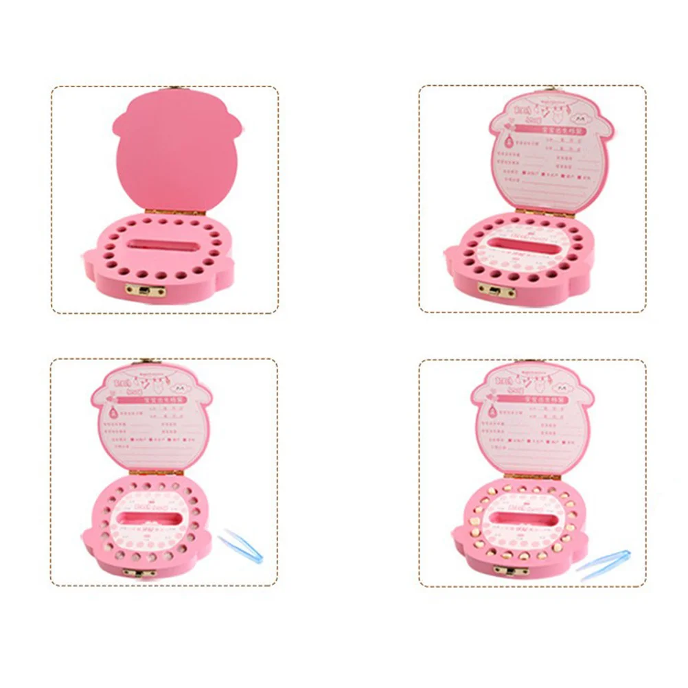 

Baby Teeth Box Wooden Pink Storage For Deciduous Teeth Keepsake Gift Lanugo Collection Memory Souvenir Tooth Chart
