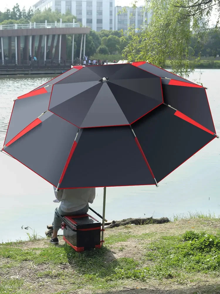 2.4-2.6m dwuwarstwowy krotnie duży Parasol ogrodowy Parasol odporny na wiatr duży Parasol na zewnątrz dla Parasol plażowy wędkowanie Parasol cień