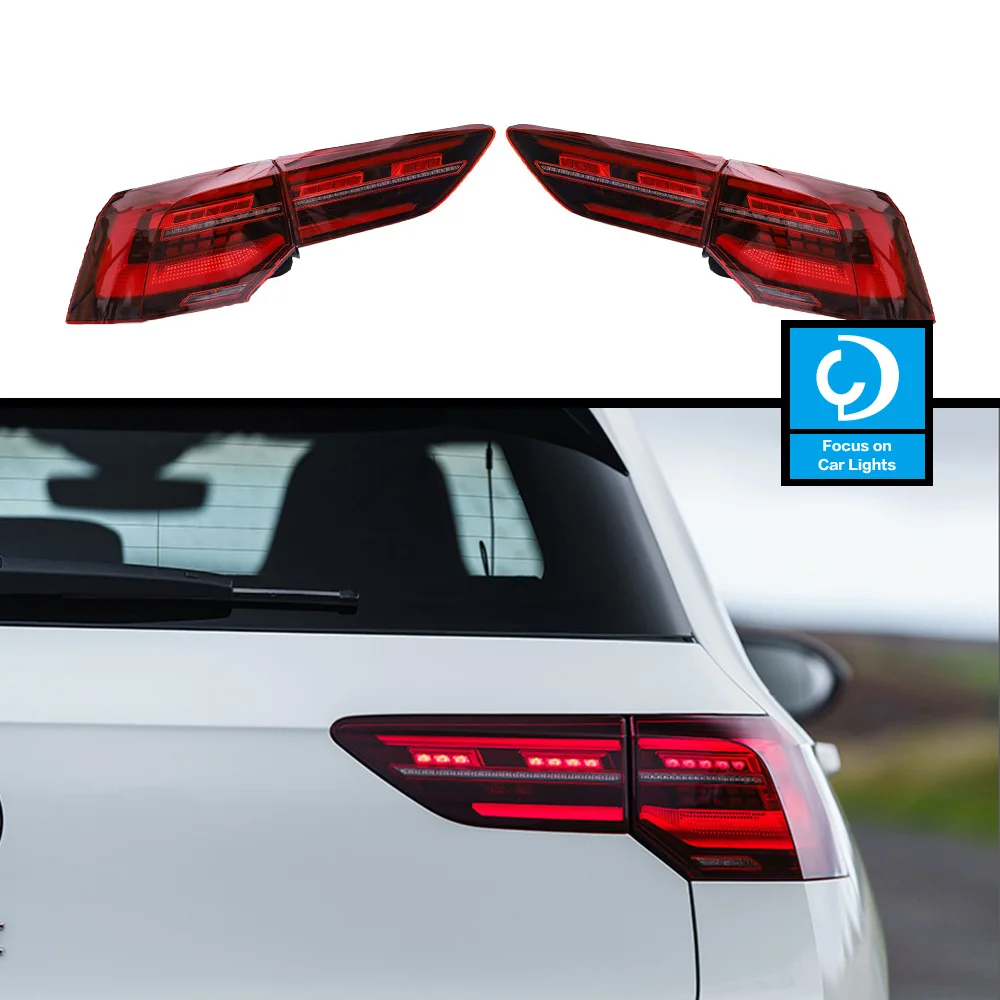 Taillights Styling for Golf 8 Tail Lights 2020-2021 Golf 8 Tail Light LED DRL Running Signal Brake Reversing Parking Lighthouse