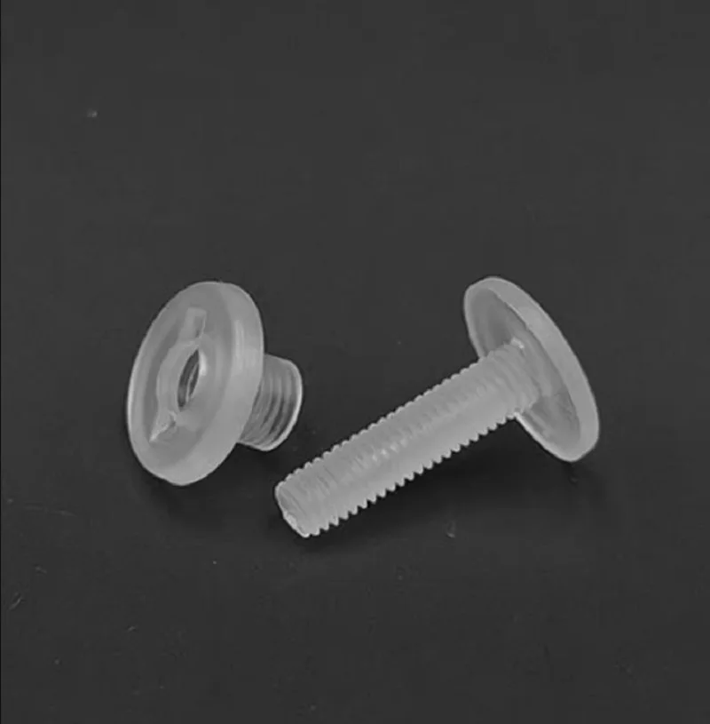 100pcs M5 transparent plastic stationery buckle letter buckle rivet counter screw ledger buckle length 8mm 40mm screw buckle