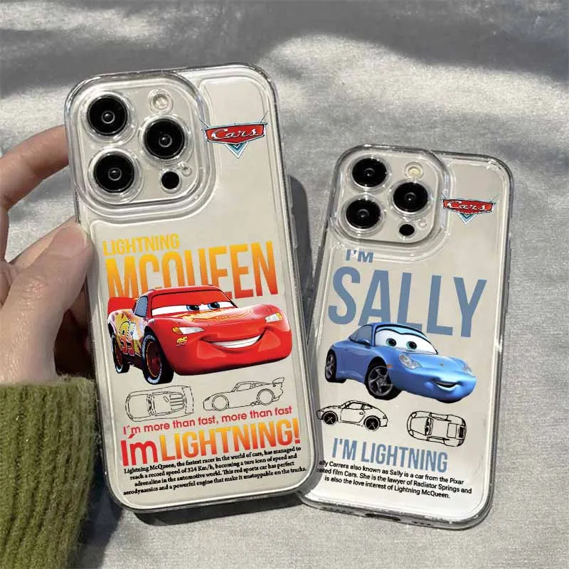 L-Lightning M-McQueen 95 Cars Phone Case For Apple iPhone 17 Air 16E 15 14 13 12 11 mini Pro Max Plus Transparent Space Cover