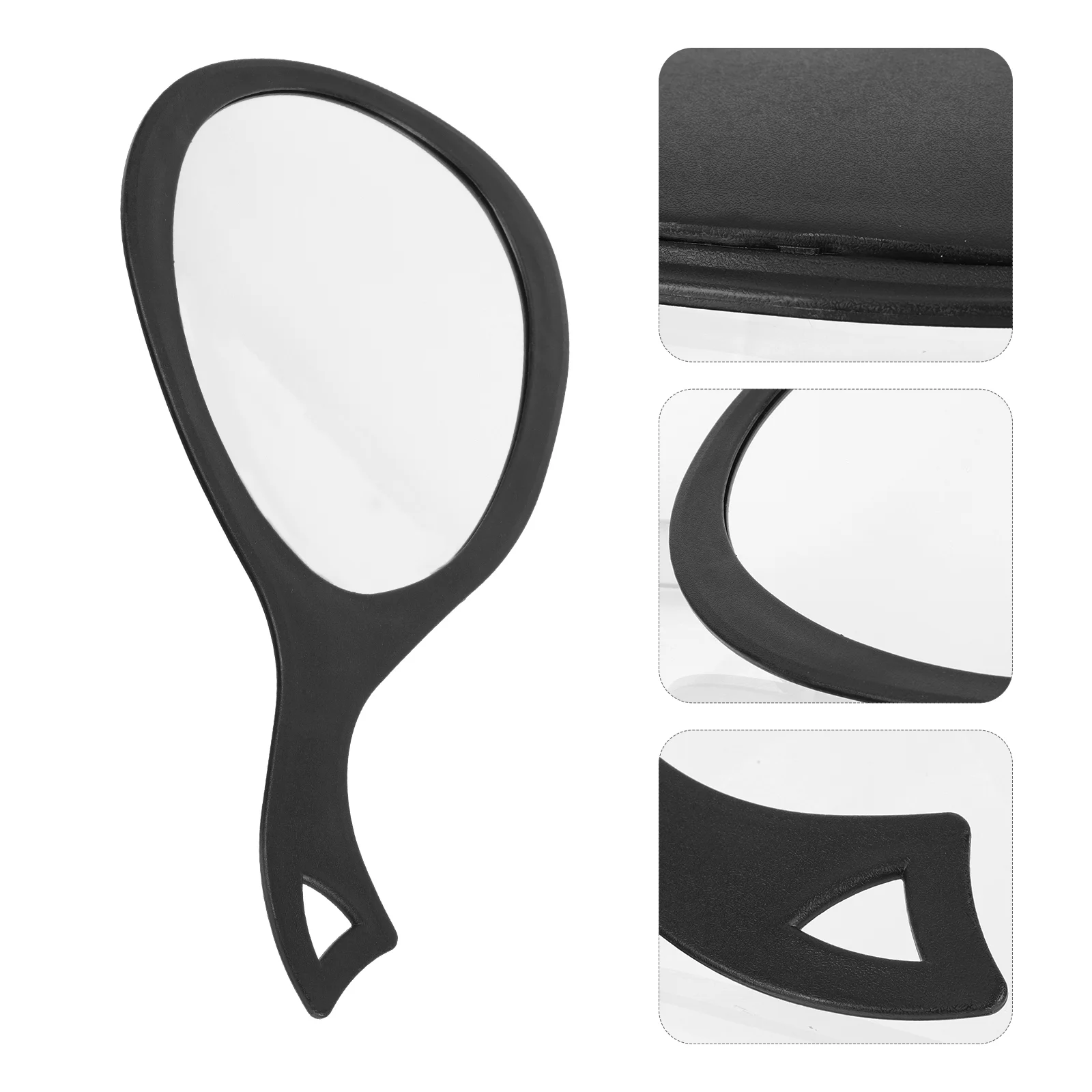 Travel Accessories Mirrors Rear with Handle Handheld Desktop Clear Women Simple Makeup Black ABS Glass