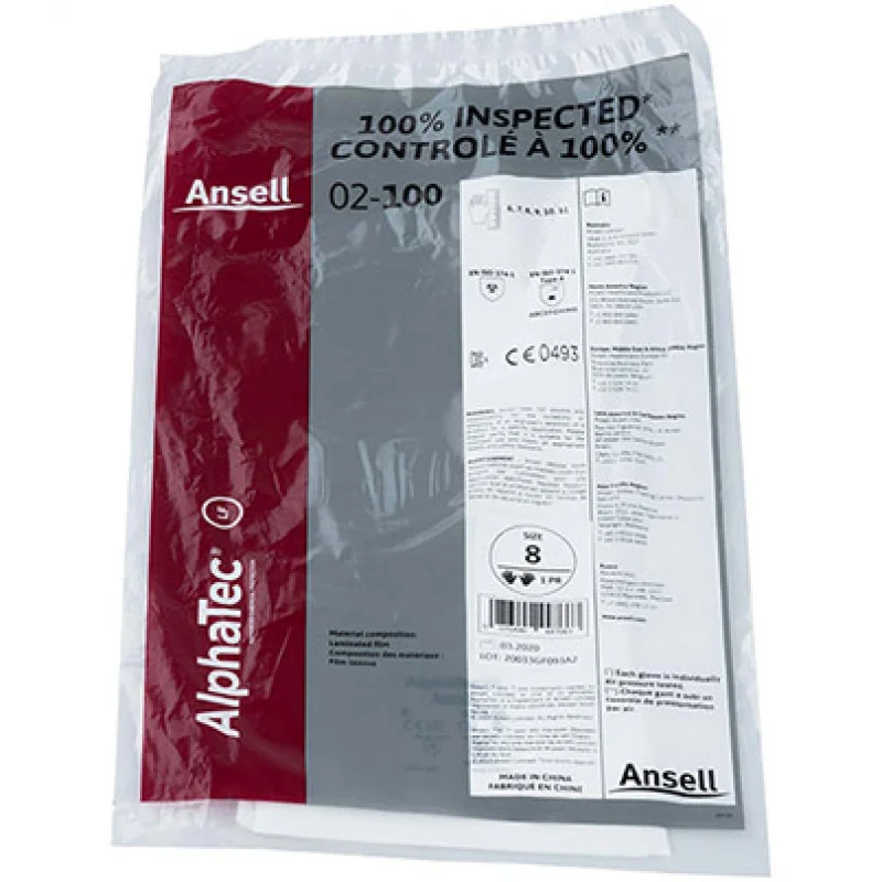 Ansell Healthcare 105532 Series 2-100 Barrier Glove, Acid And Alkali Resistant Phenyl Ketone Gloves For Chemistry Labs