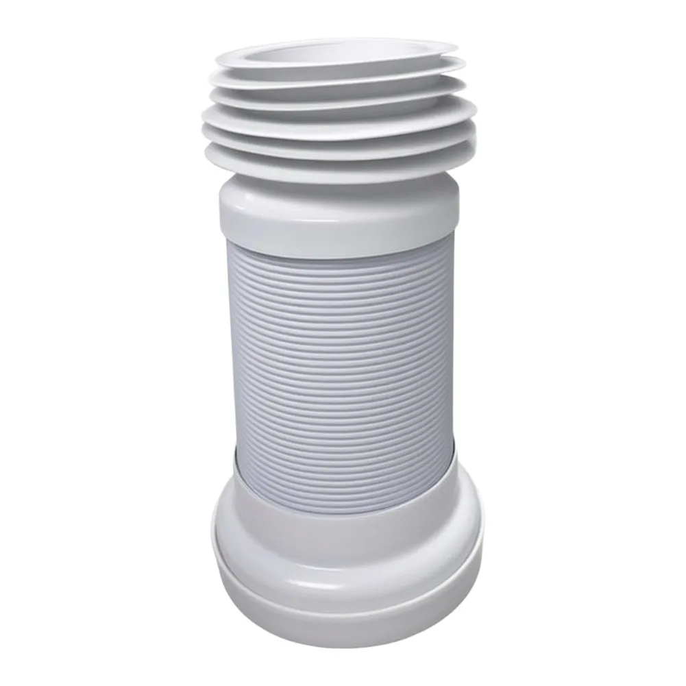 Reinforced Plastic Core with Elastic Rubber Sections Toilet Drain Pipe Connector for Stable Positioning and Leak Prevention