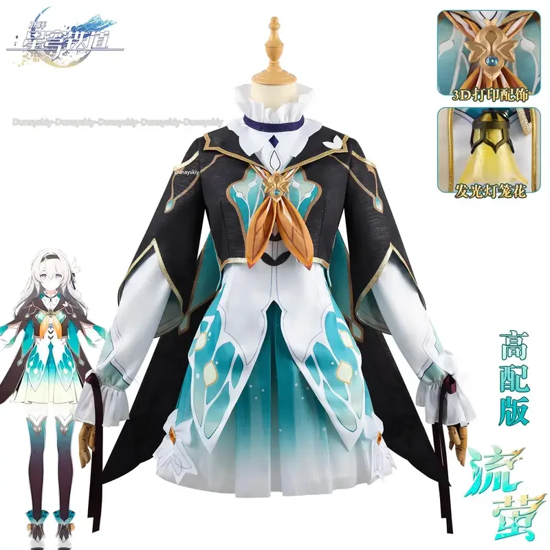 Firefly Cosplay Costume Honkai Star Rail Game Carnival Uniform Wig Shoes Halloween 3D Props Resses Outfits Fluorescence Mujer