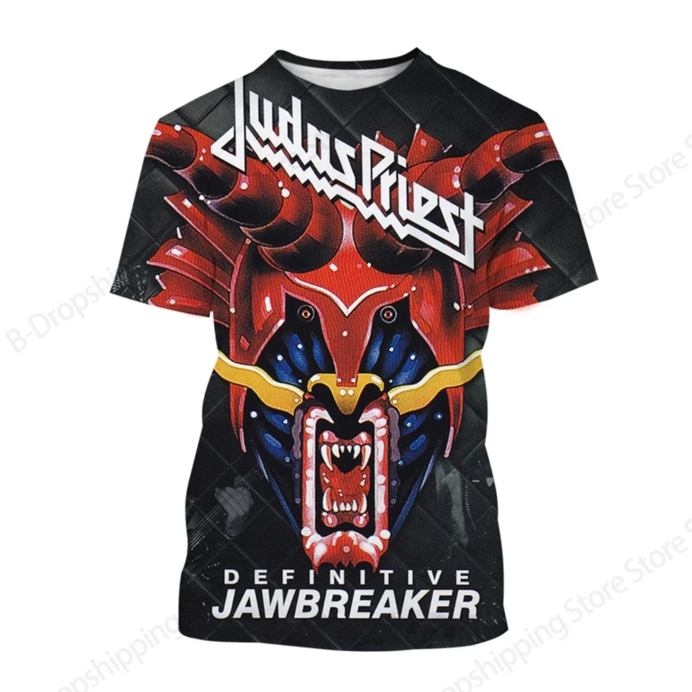 

Heavy Metal Rock Judas Priest Band 3D Print T-Shirts Summer Men O-Neck Short Sleeve T shirt Casual Oversized Tops Kids Clothing
